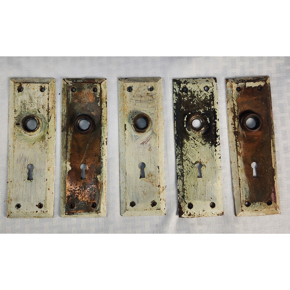 5-Door Knob Face Plates Restoration Salvage Vintage Hardware Reclaimed